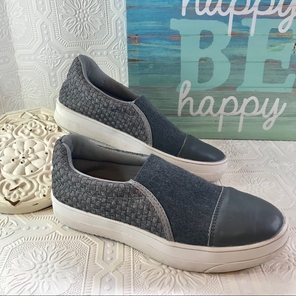 Bernie Mev Fabric and Leather Gray Slip-on Sneaker